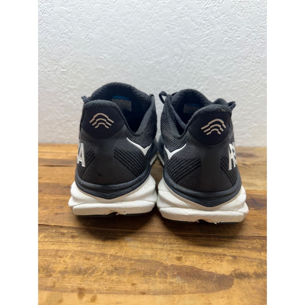 Hoka Clifton 9 Mens Running Shoes Black White 1127895-BWHT Size 12D - Picture 4 of 8